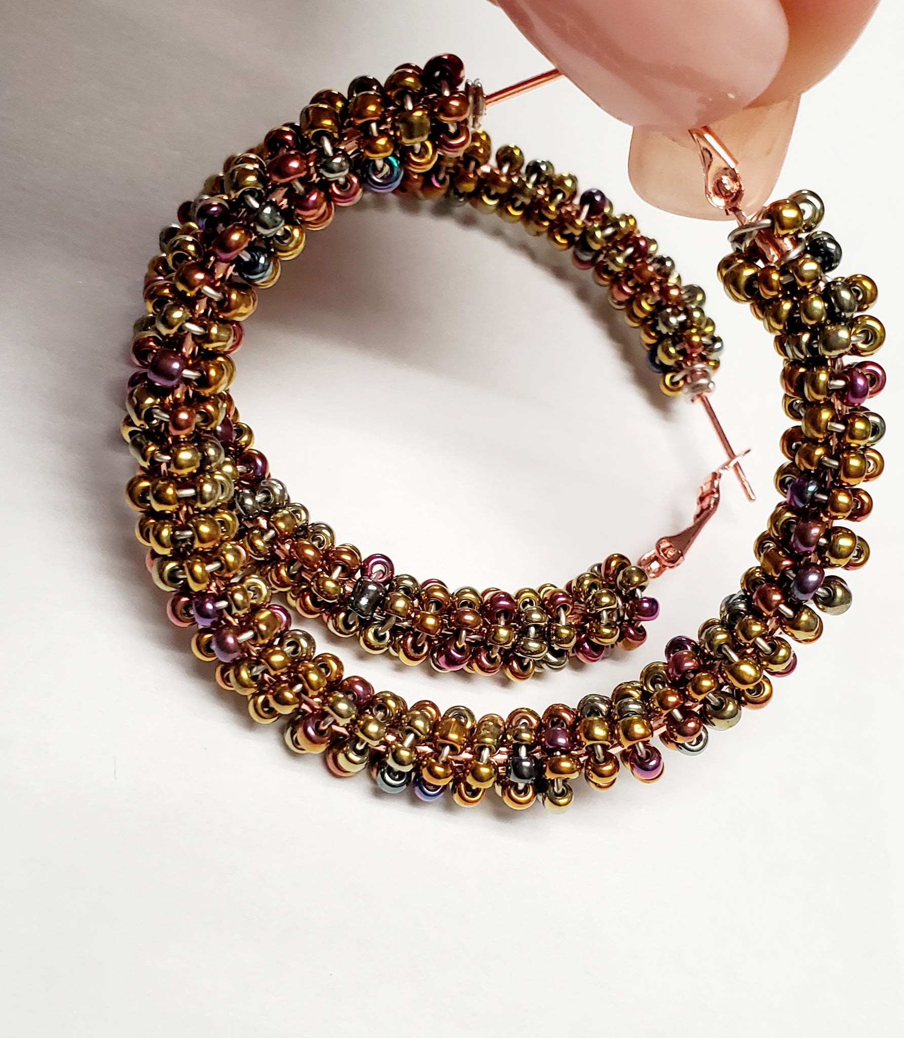 Gorgeous Beaded Hoops